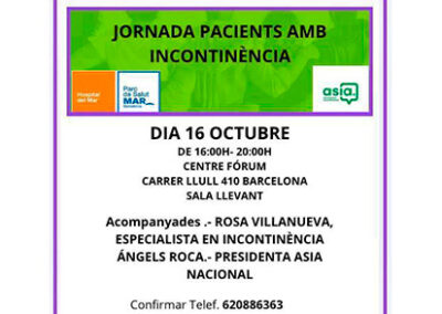 Cartel jornada de pacientes del Forum del Hospital del Mar